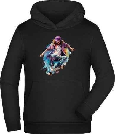 Kids Skater Hoodie - Cool Jumping Skater i555
